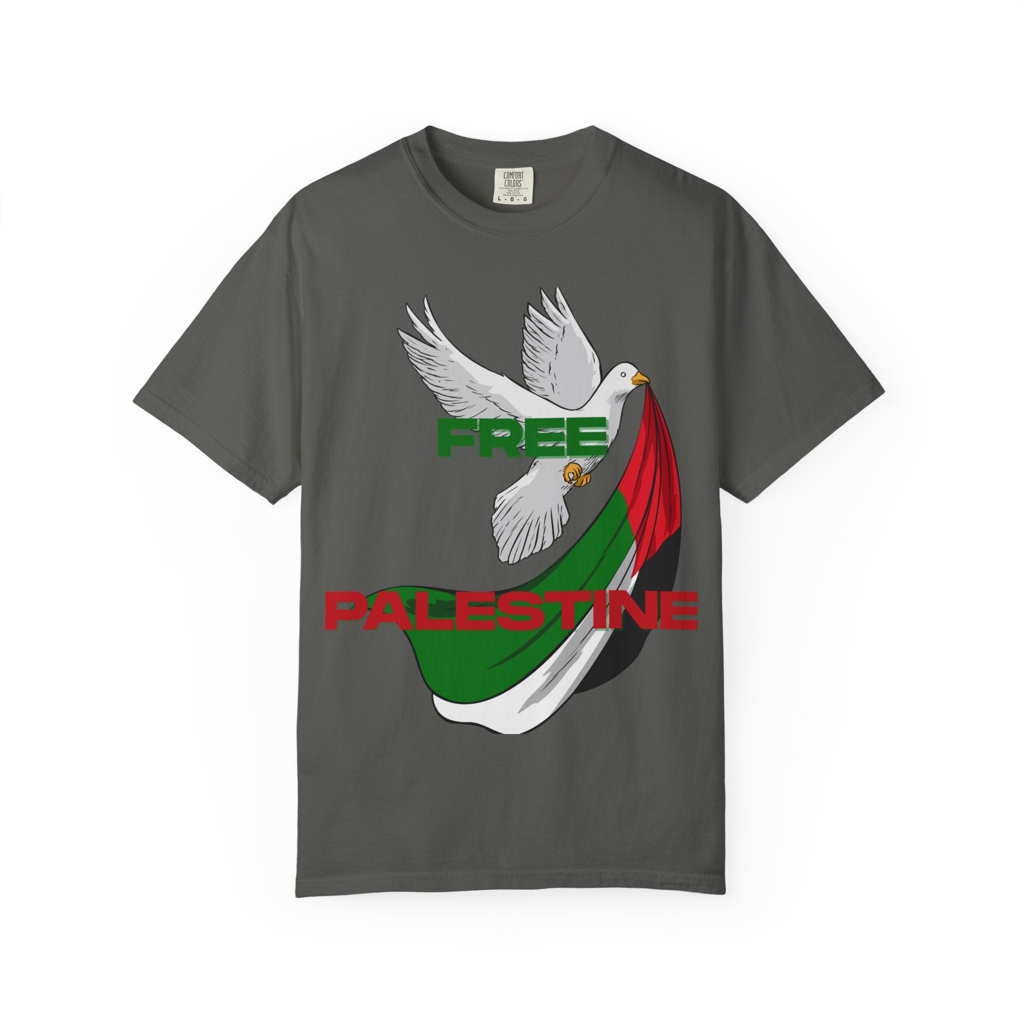 Unisex Garment-Dyed T-Shirt | Free Palestine Dove Tee, Activism Apparel, Comfortable Casual Wear, Gift for Allies, Statement Shirt