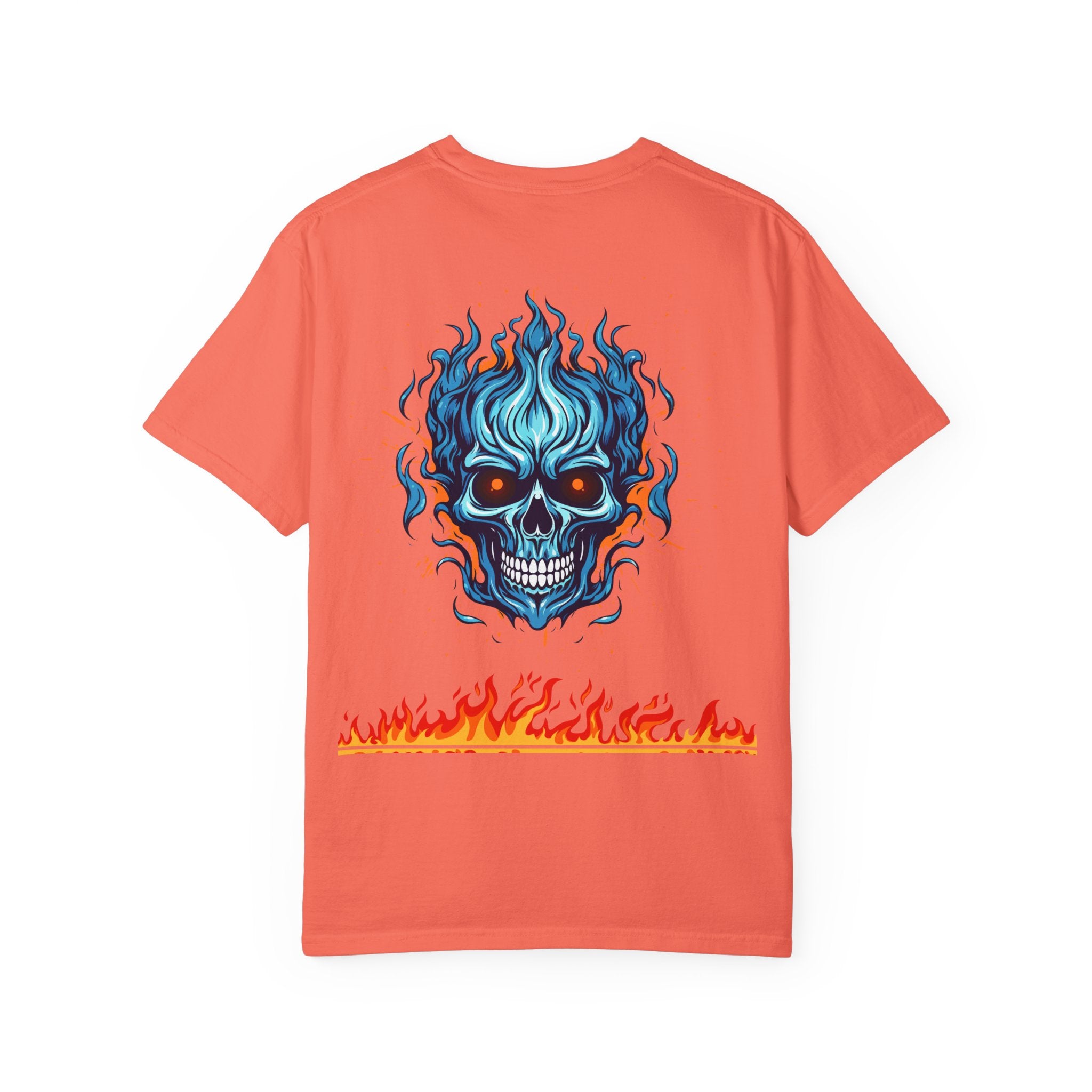 Chic Skull Flame T-shirt for Bold Style Lovers | Cool Graphic Tee for Music Festivals, Casual Wear, Gifts, and Halloween