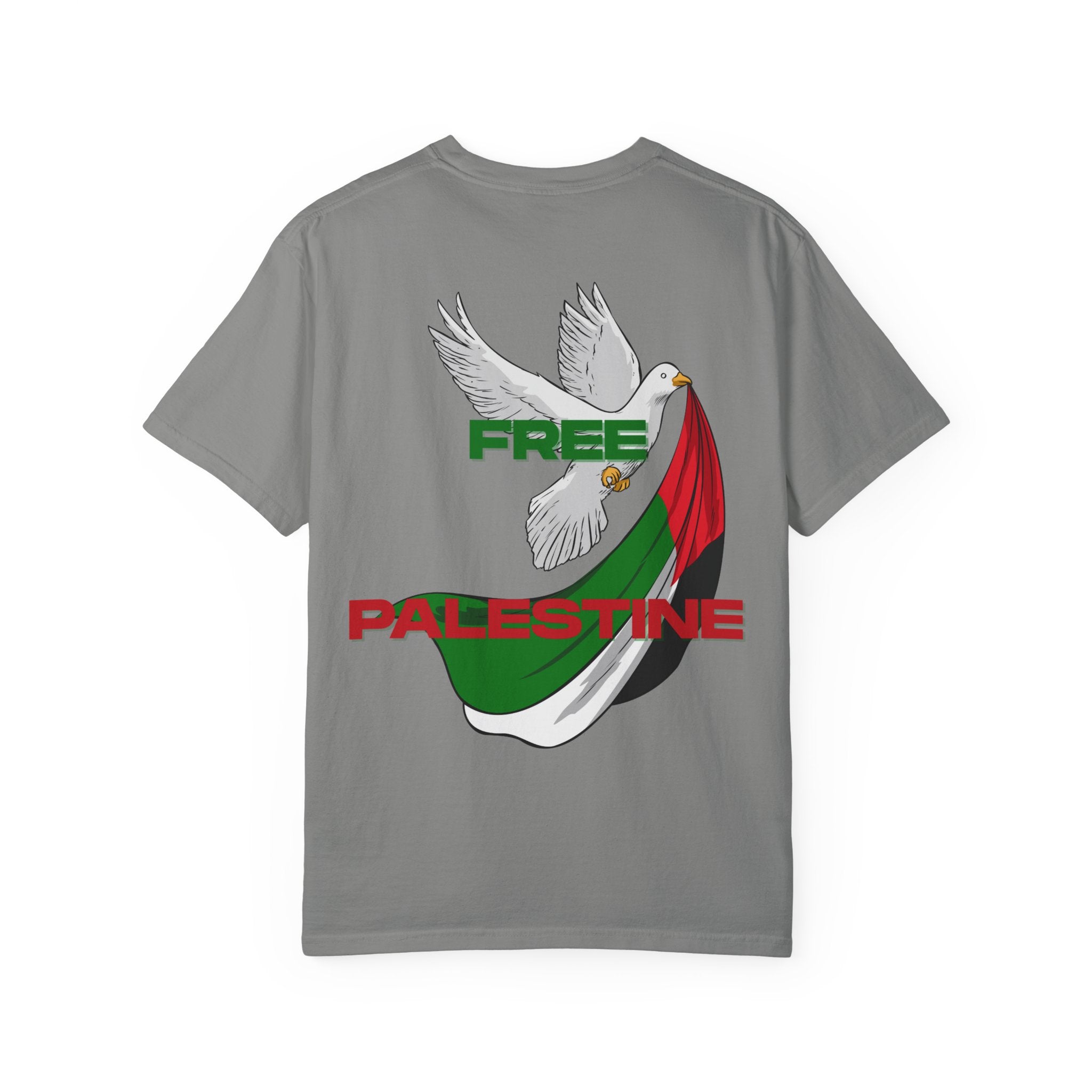 Unisex Garment-Dyed T-Shirt | Free Palestine Dove Tee, Activism Apparel, Comfortable Casual Wear, Gift for Allies, Statement Shirt
