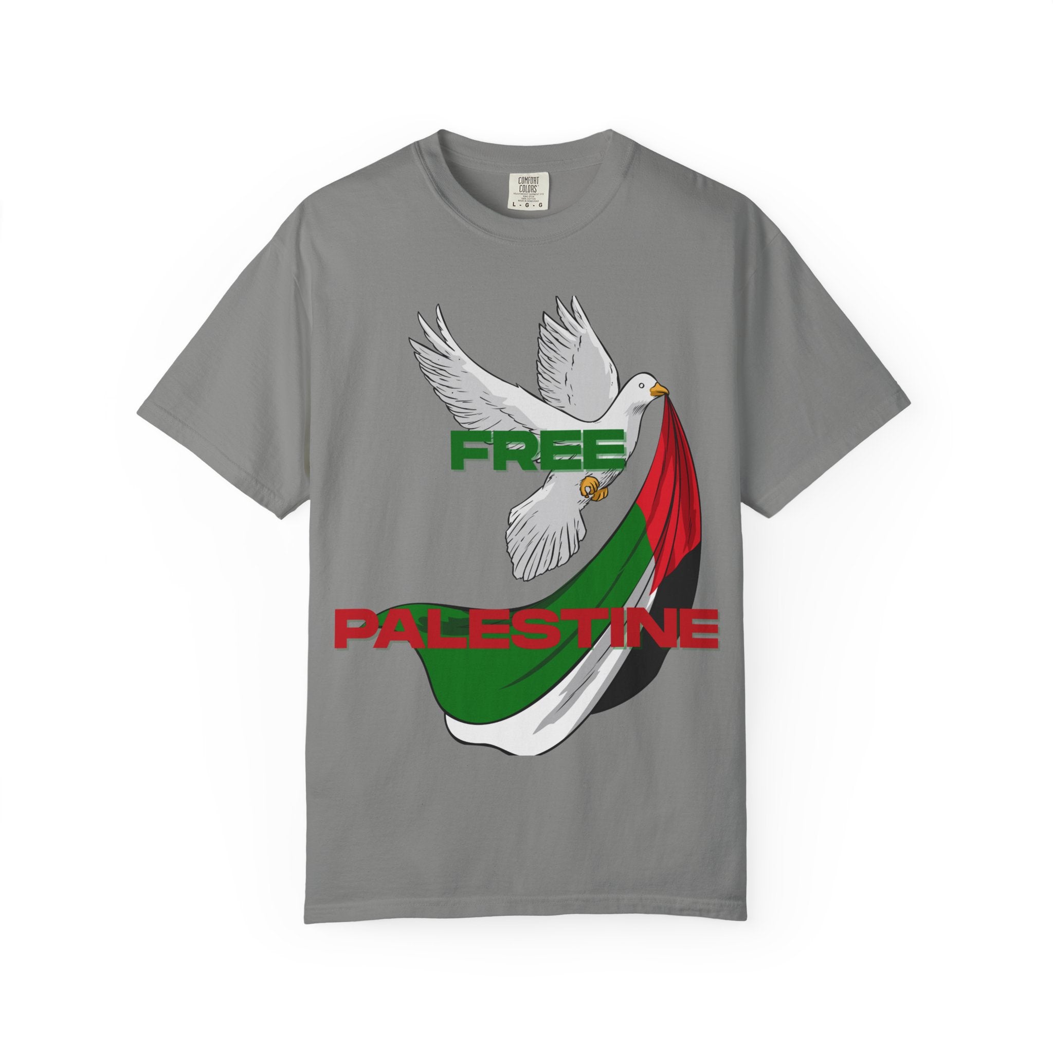 Unisex Garment-Dyed T-Shirt | Free Palestine Dove Tee, Activism Apparel, Comfortable Casual Wear, Gift for Allies, Statement Shirt