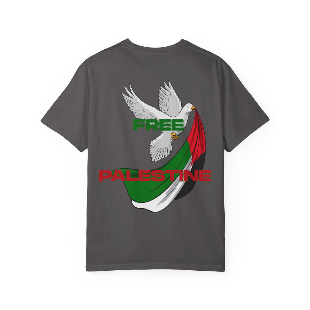 Unisex Garment-Dyed T-Shirt | Free Palestine Dove Tee, Activism Apparel, Comfortable Casual Wear, Gift for Allies, Statement Shirt