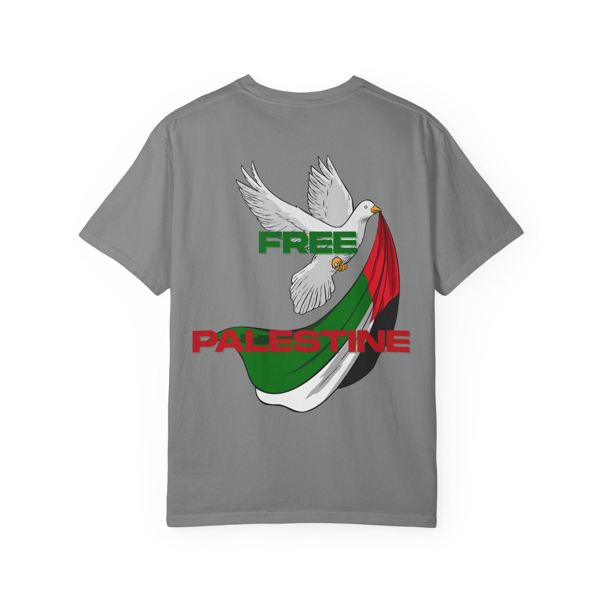 Unisex Garment-Dyed T-Shirt | Free Palestine Dove Tee, Activism Apparel, Comfortable Casual Wear, Gift for Allies, Statement Shirt