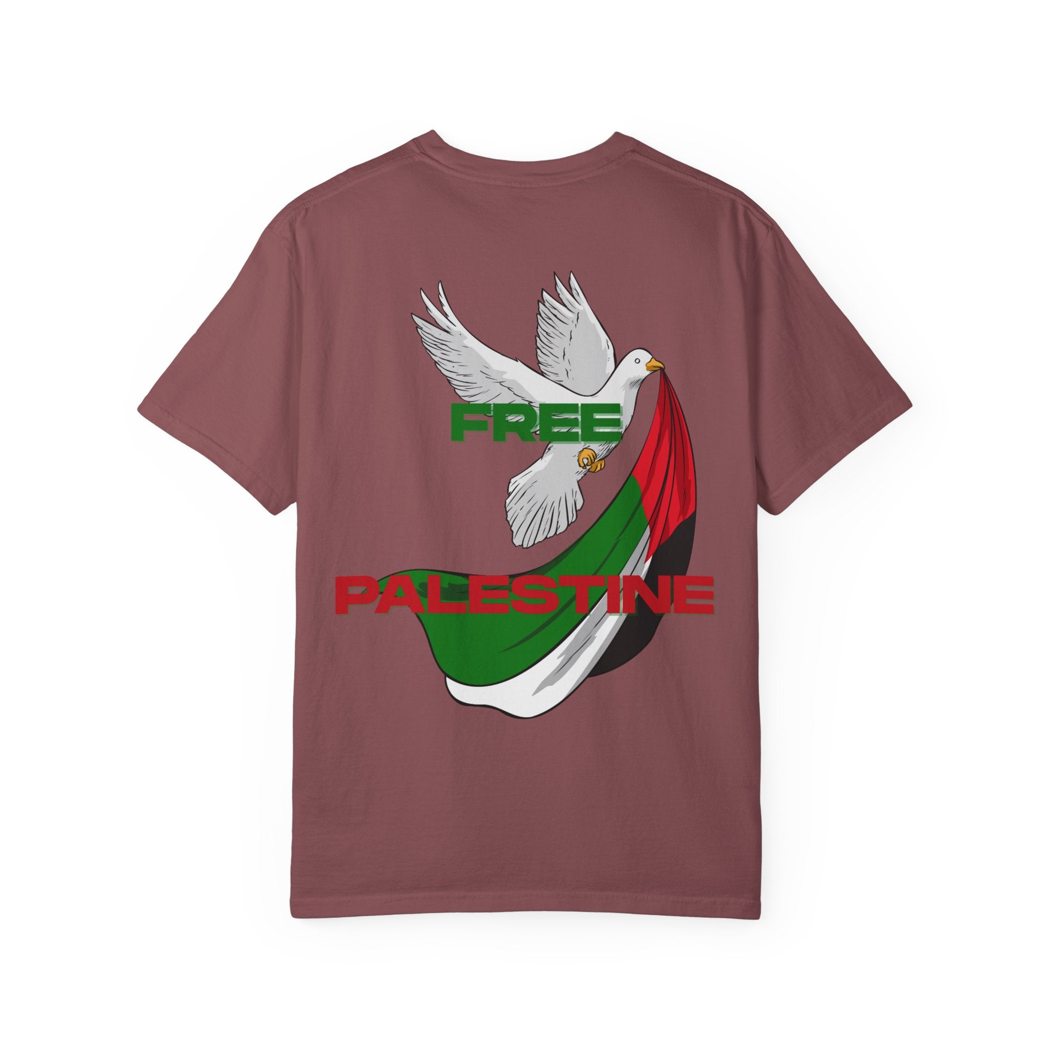 Unisex Garment-Dyed T-Shirt | Free Palestine Dove Tee, Activism Apparel, Comfortable Casual Wear, Gift for Allies, Statement Shirt