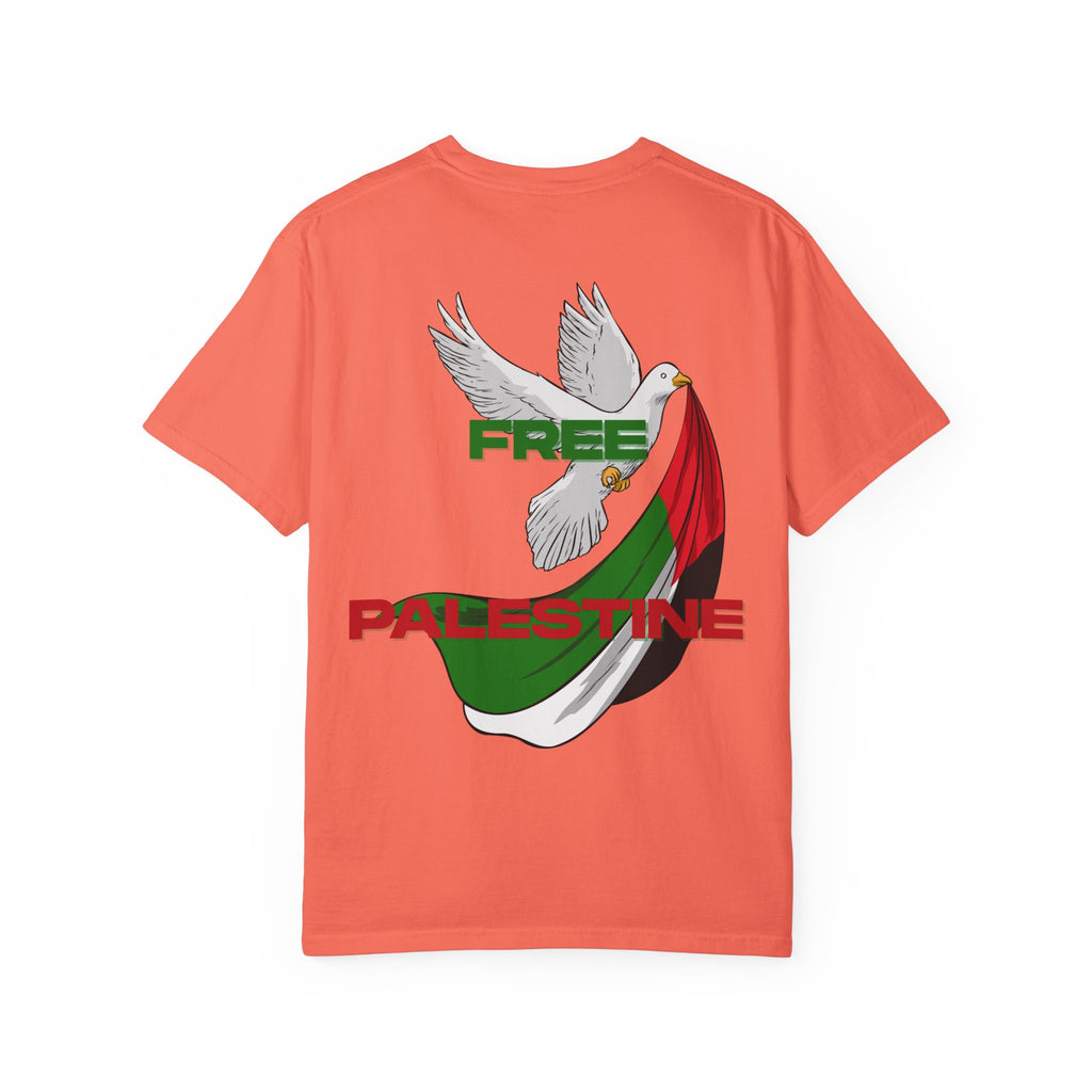Unisex Garment-Dyed T-Shirt | Free Palestine Dove Tee, Activism Apparel, Comfortable Casual Wear, Gift for Allies, Statement Shirt