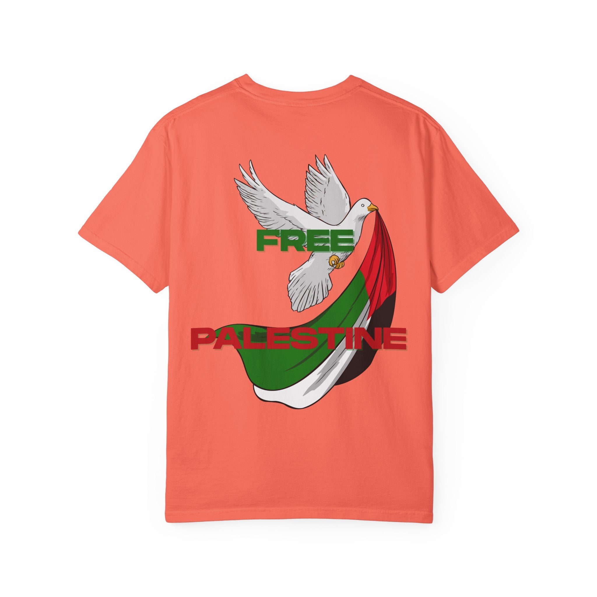 Unisex Garment-Dyed T-Shirt | Free Palestine Dove Tee, Activism Apparel, Comfortable Casual Wear, Gift for Allies, Statement Shirt