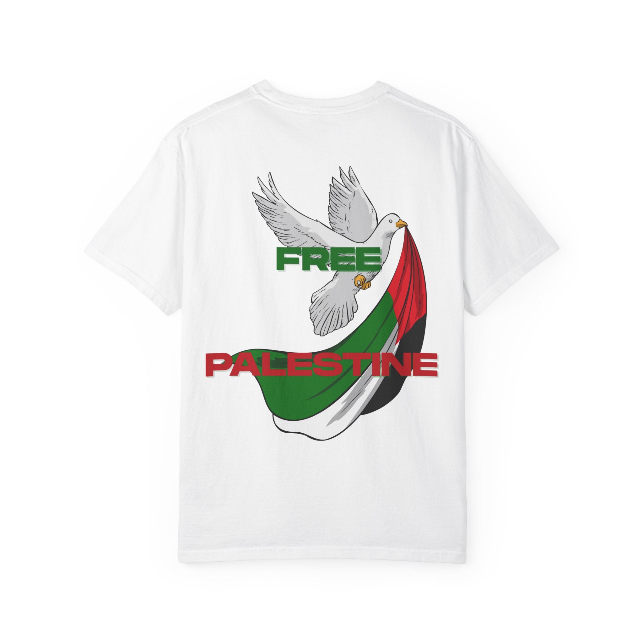 Unisex Garment-Dyed T-Shirt | Free Palestine Dove Tee, Activism Apparel, Comfortable Casual Wear, Gift for Allies, Statement Shirt