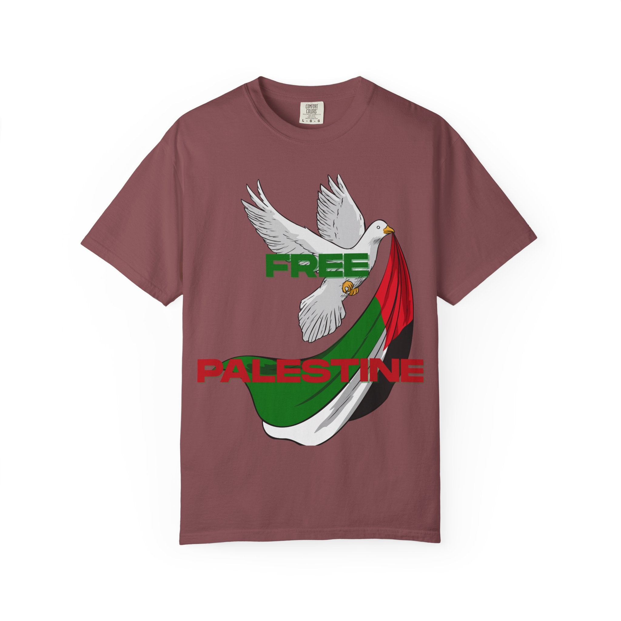Unisex Garment-Dyed T-Shirt | Free Palestine Dove Tee, Activism Apparel, Comfortable Casual Wear, Gift for Allies, Statement Shirt