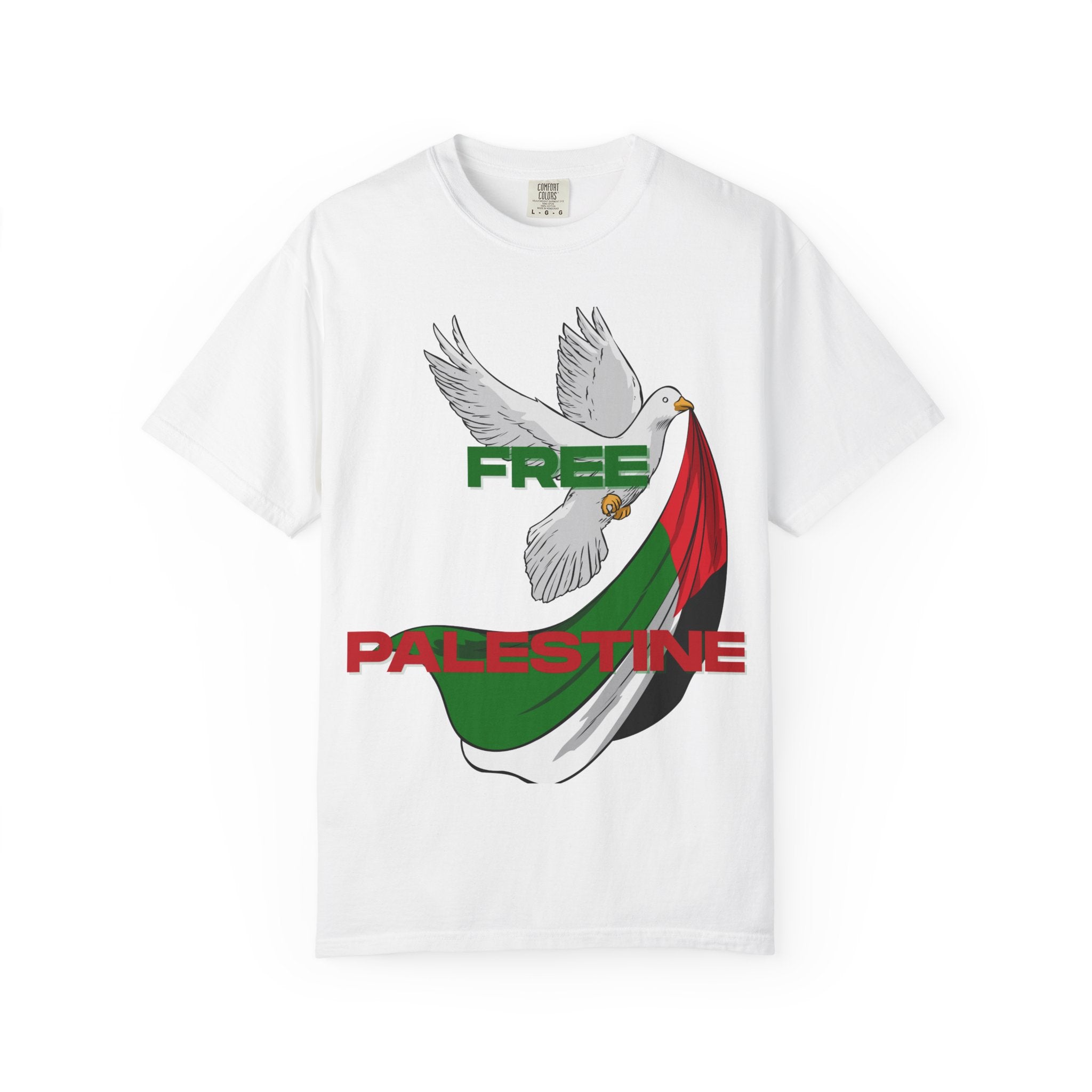 Unisex Garment-Dyed T-Shirt | Free Palestine Dove Tee, Activism Apparel, Comfortable Casual Wear, Gift for Allies, Statement Shirt