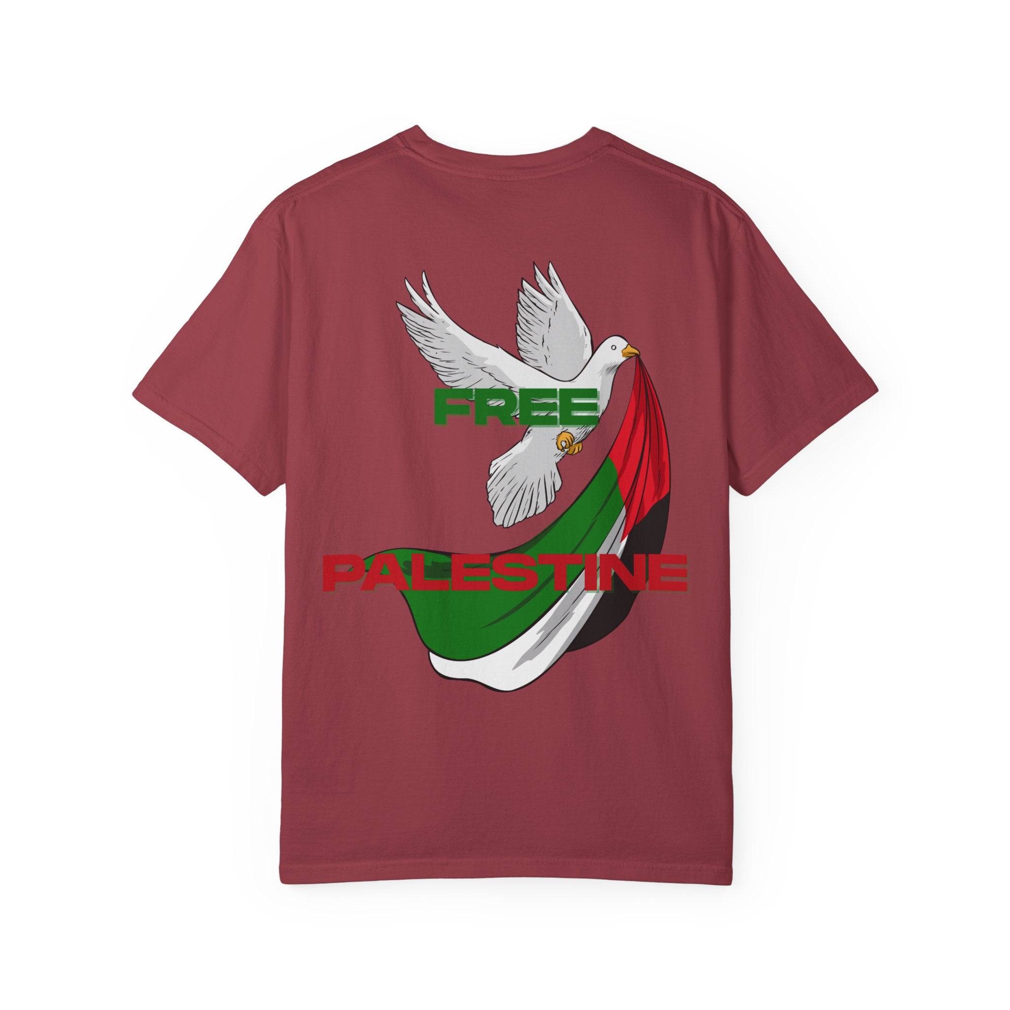 Unisex Garment-Dyed T-Shirt | Free Palestine Dove Tee, Activism Apparel, Comfortable Casual Wear, Gift for Allies, Statement Shirt
