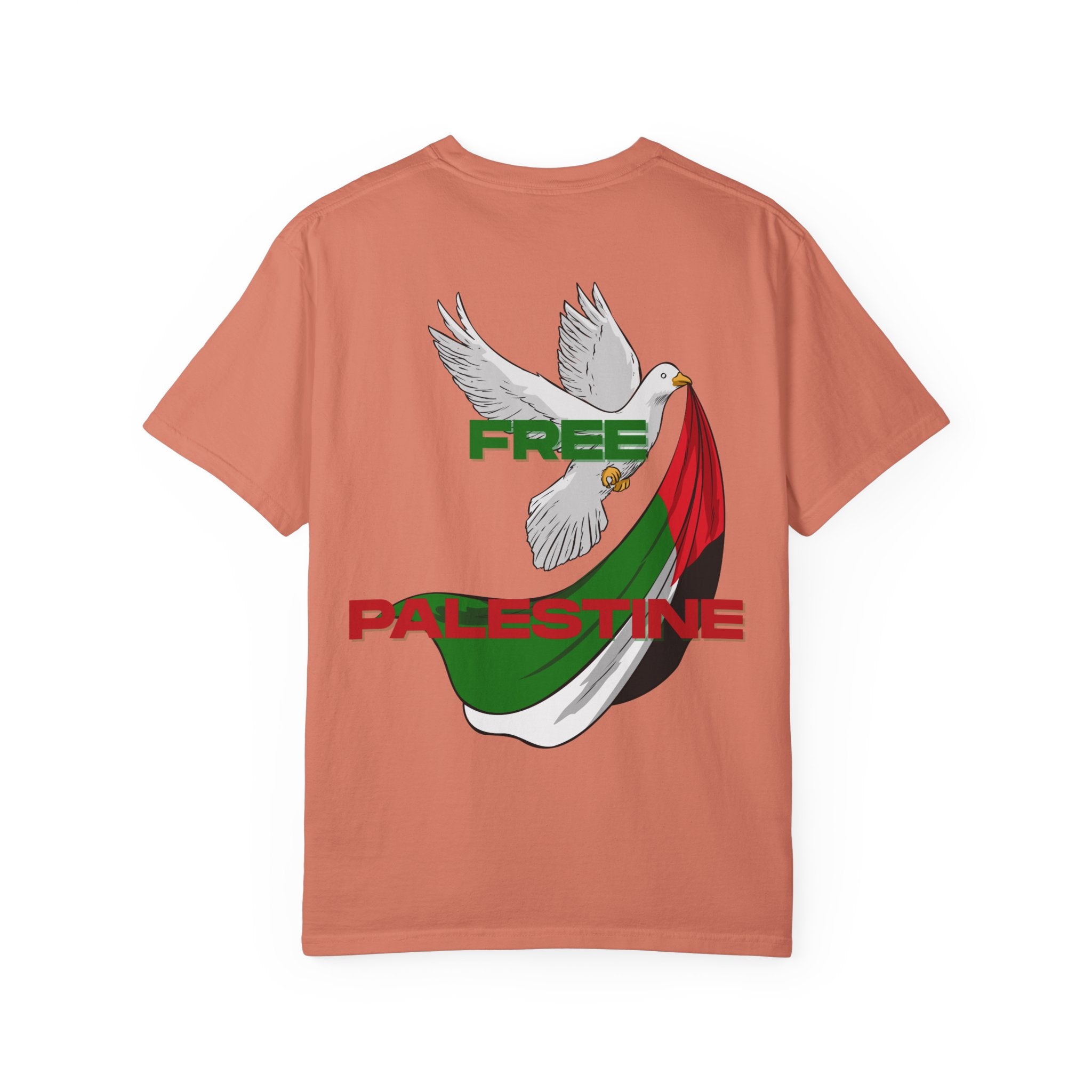 Unisex Garment-Dyed T-Shirt | Free Palestine Dove Tee, Activism Apparel, Comfortable Casual Wear, Gift for Allies, Statement Shirt