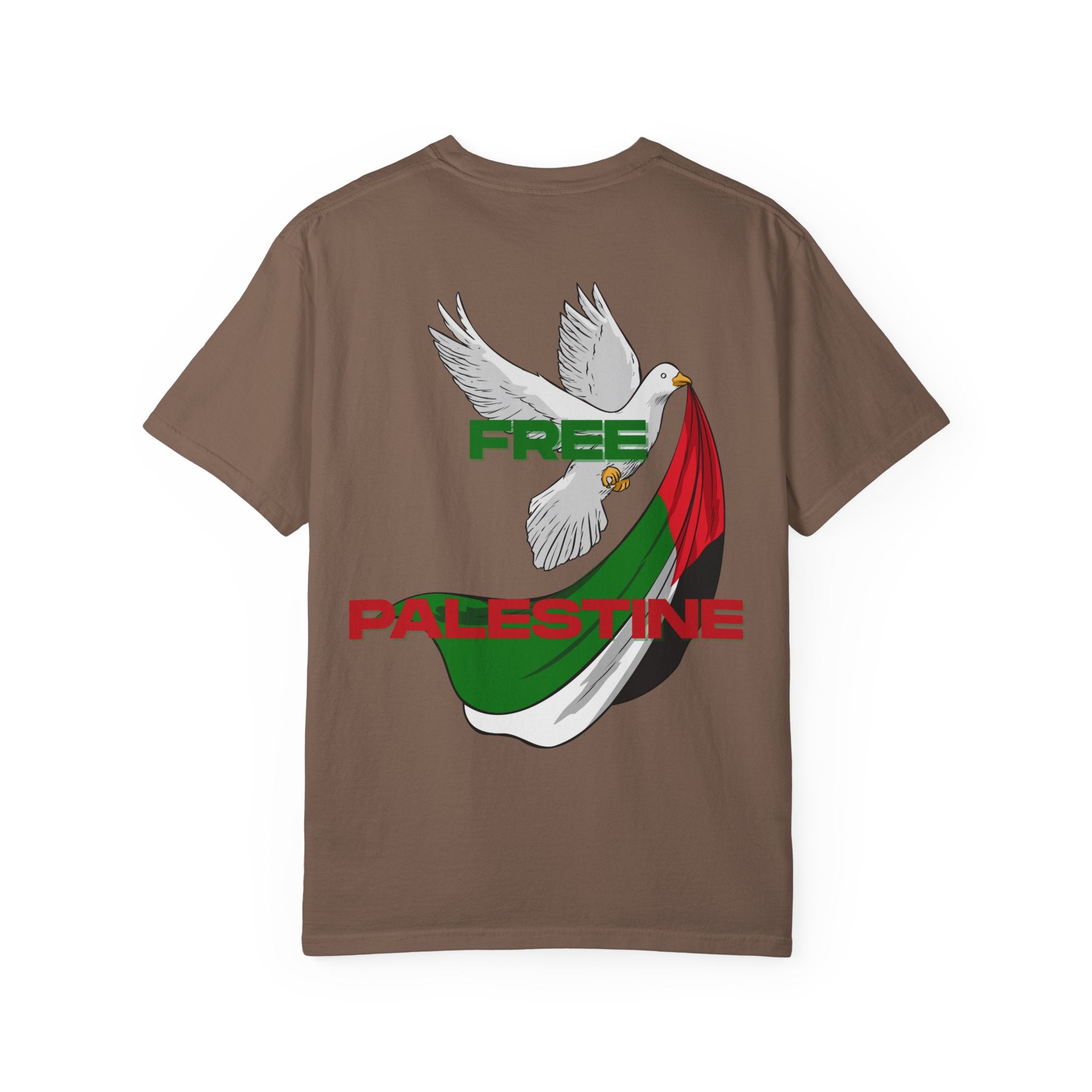 Unisex Garment-Dyed T-Shirt | Free Palestine Dove Tee, Activism Apparel, Comfortable Casual Wear, Gift for Allies, Statement Shirt