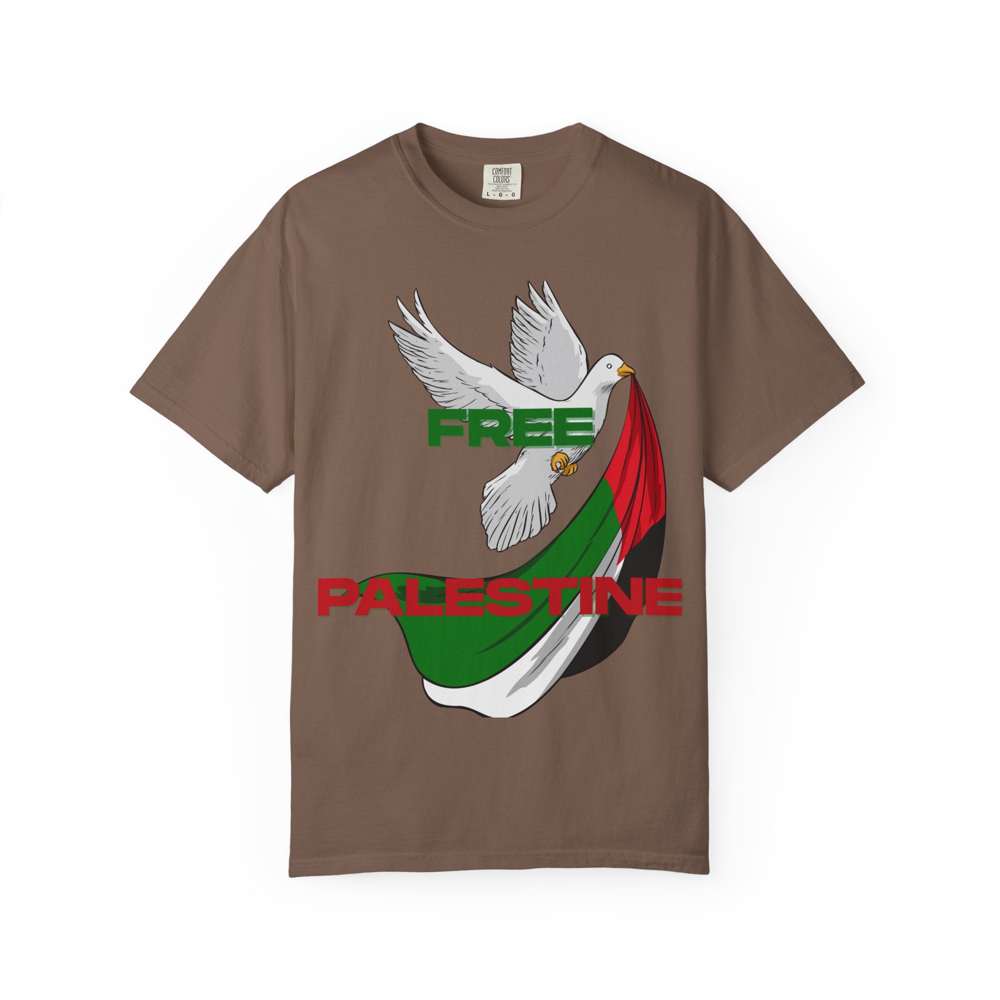 Unisex Garment-Dyed T-Shirt | Free Palestine Dove Tee, Activism Apparel, Comfortable Casual Wear, Gift for Allies, Statement Shirt