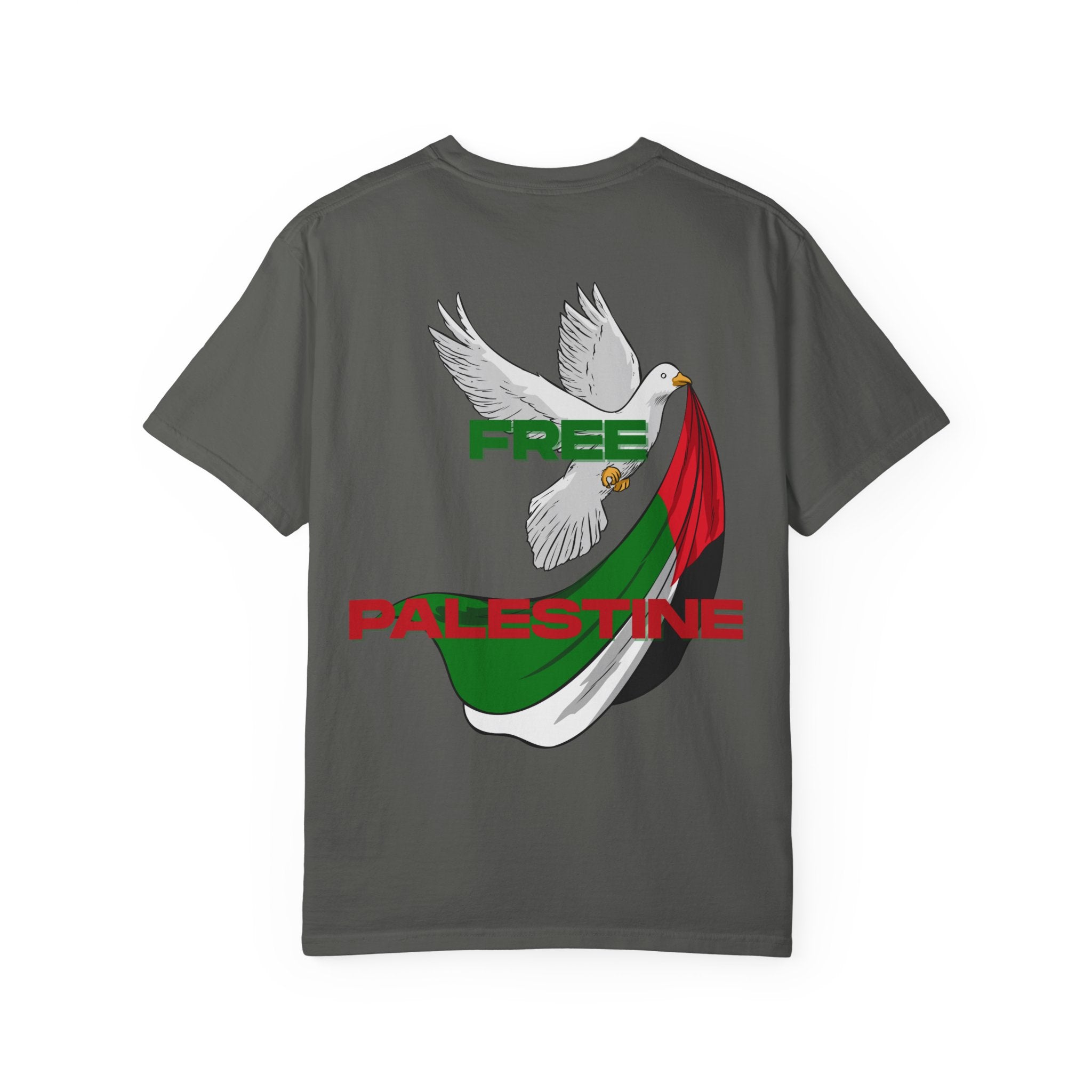 Unisex Garment-Dyed T-Shirt | Free Palestine Dove Tee, Activism Apparel, Comfortable Casual Wear, Gift for Allies, Statement Shirt