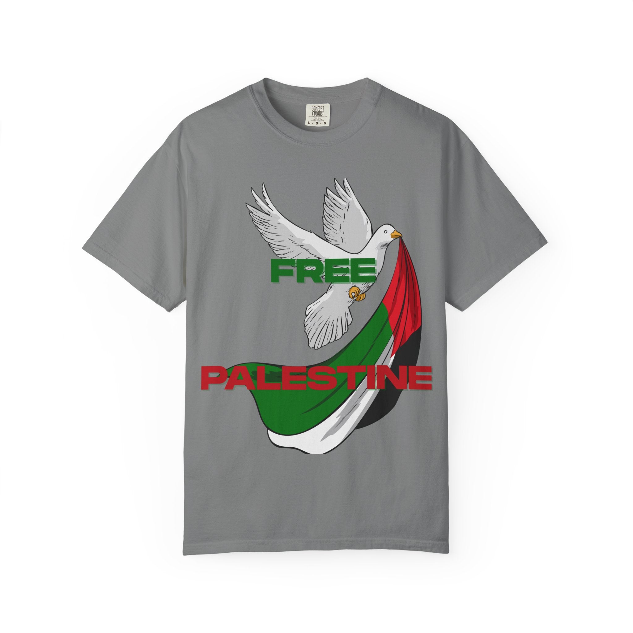 Unisex Garment-Dyed T-Shirt | Free Palestine Dove Tee, Activism Apparel, Comfortable Casual Wear, Gift for Allies, Statement Shirt