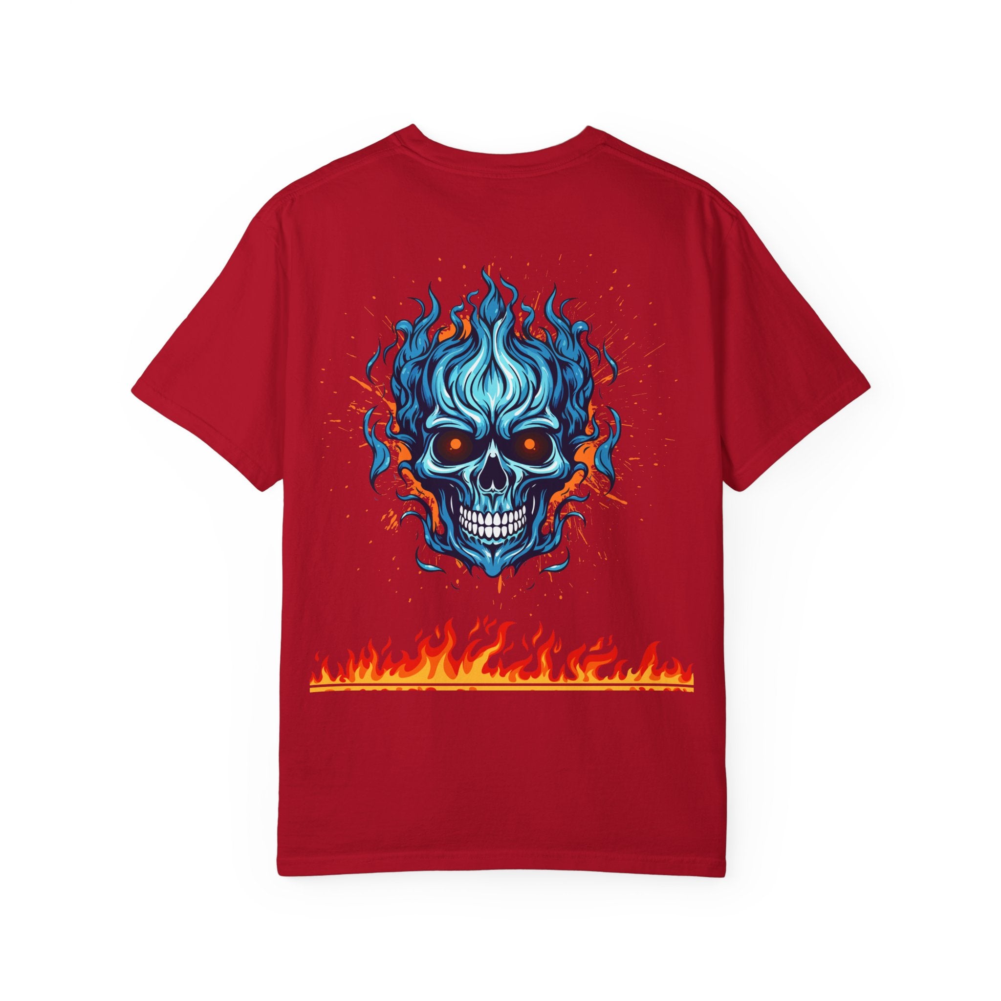 Chic Skull Flame T-shirt for Bold Style Lovers | Cool Graphic Tee for Music Festivals, Casual Wear, Gifts, and Halloween