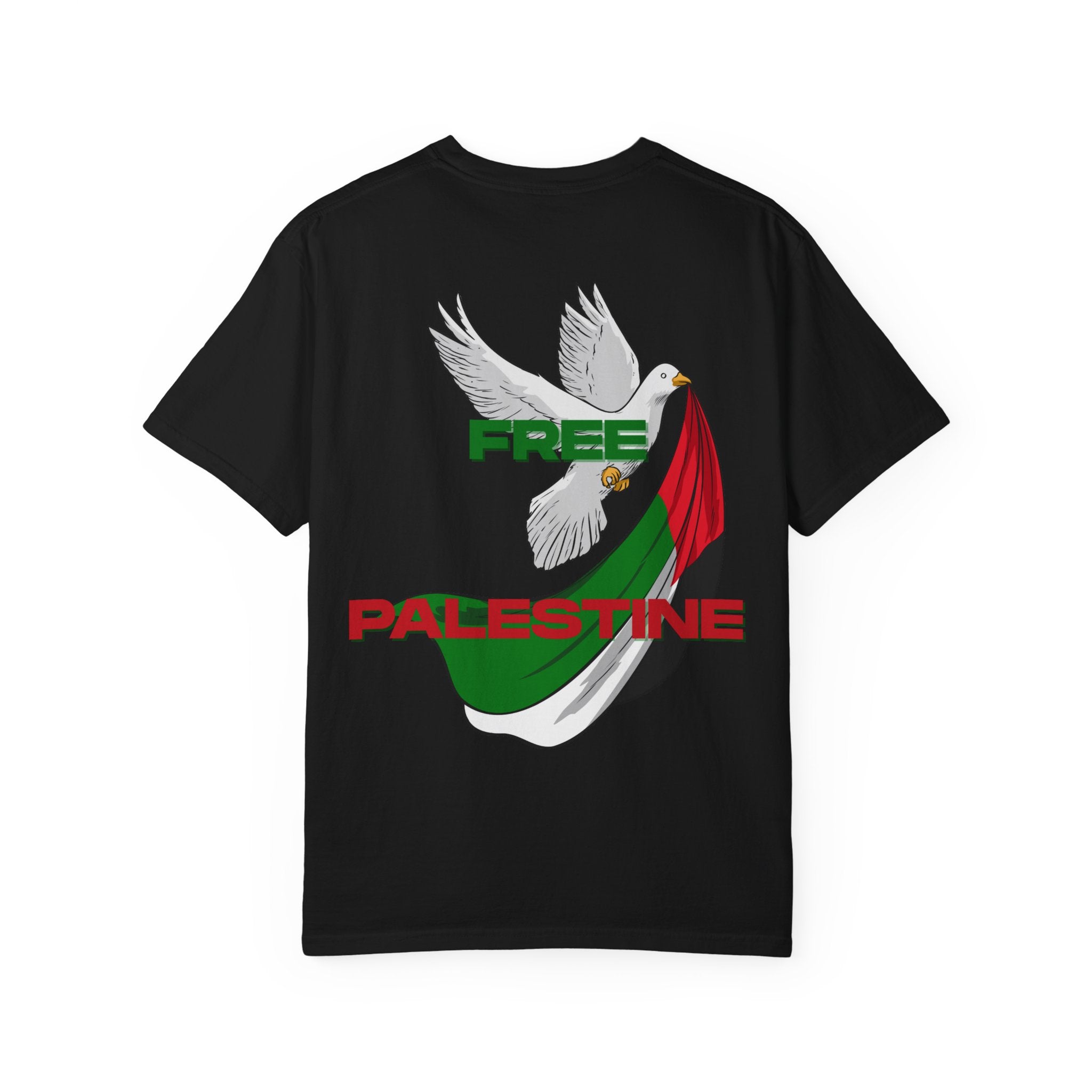 Unisex Garment-Dyed T-Shirt | Free Palestine Dove Tee, Activism Apparel, Comfortable Casual Wear, Gift for Allies, Statement Shirt