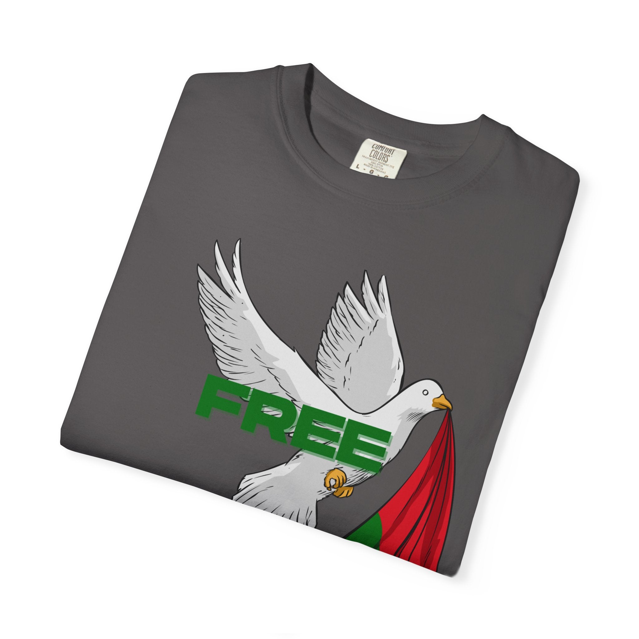 Unisex Garment-Dyed T-Shirt | Free Palestine Dove Tee, Activism Apparel, Comfortable Casual Wear, Gift for Allies, Statement Shirt