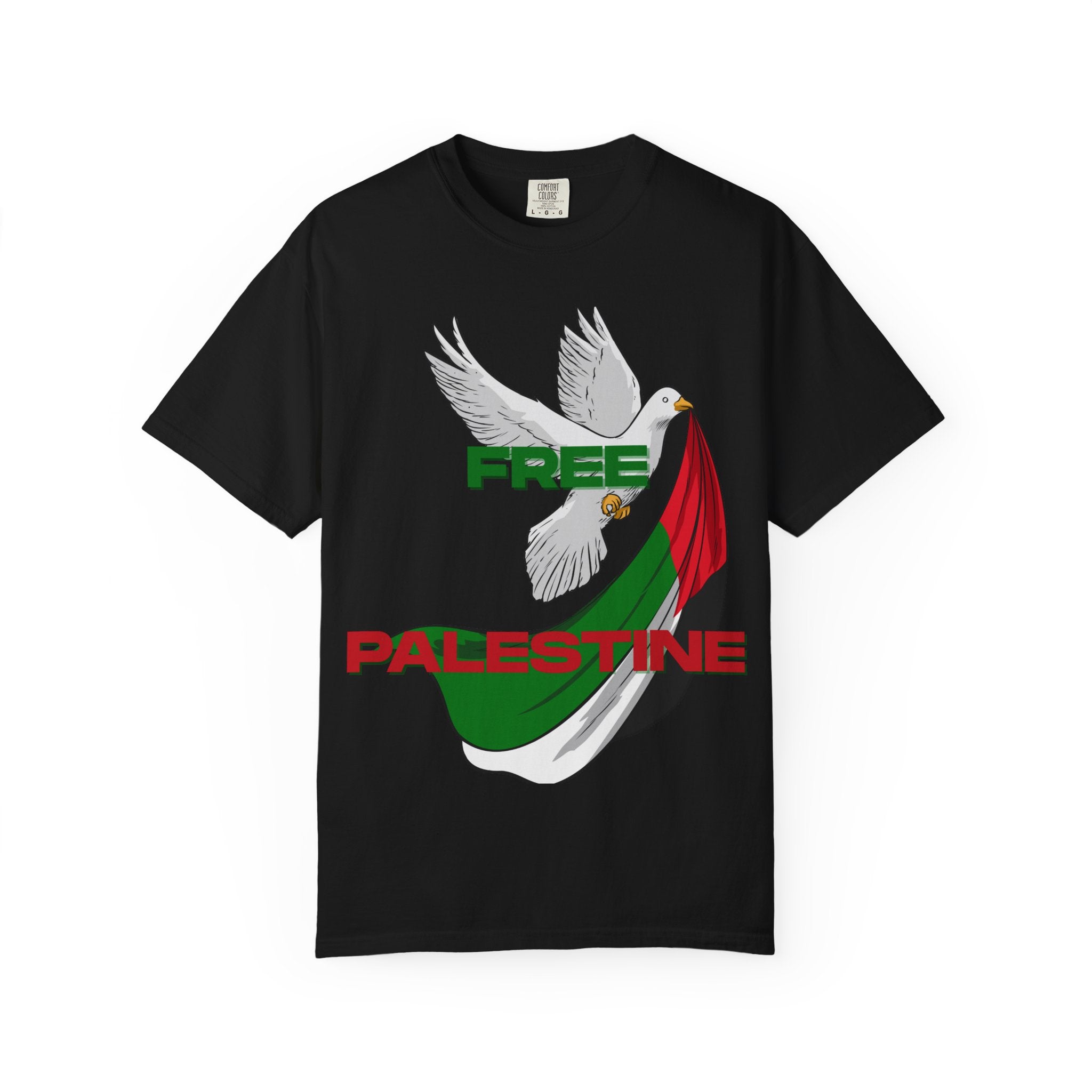 Unisex Garment-Dyed T-Shirt | Free Palestine Dove Tee, Activism Apparel, Comfortable Casual Wear, Gift for Allies, Statement Shirt