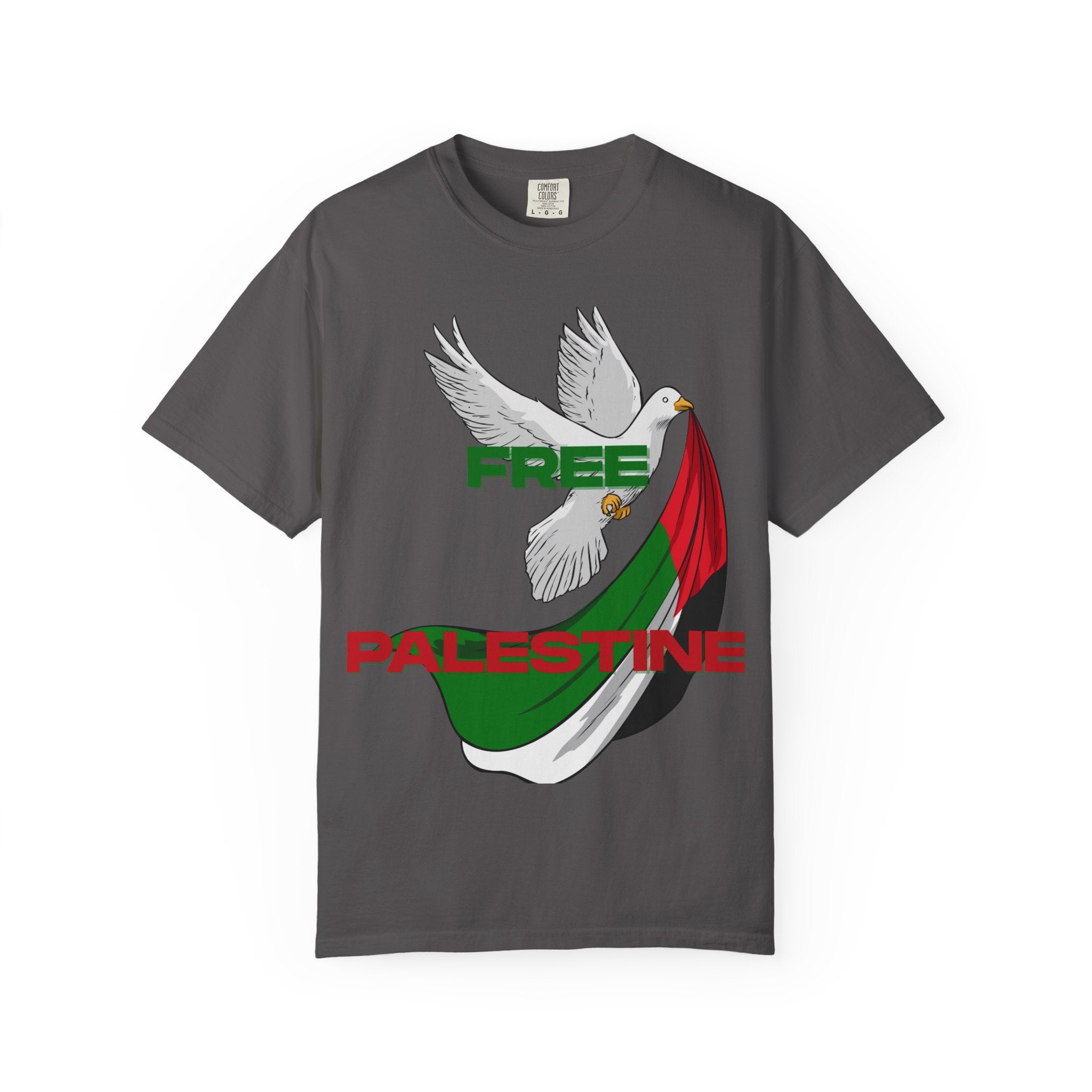 Unisex Garment-Dyed T-Shirt | Free Palestine Dove Tee, Activism Apparel, Comfortable Casual Wear, Gift for Allies, Statement Shirt